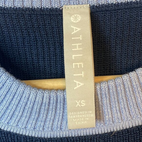 Athleta Trailhead Stripped Colorblock Cropped Sweater - Picture 4 of 5